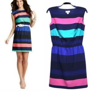Vintage LOFT Striped Elastic Waist Striped Dress XSP